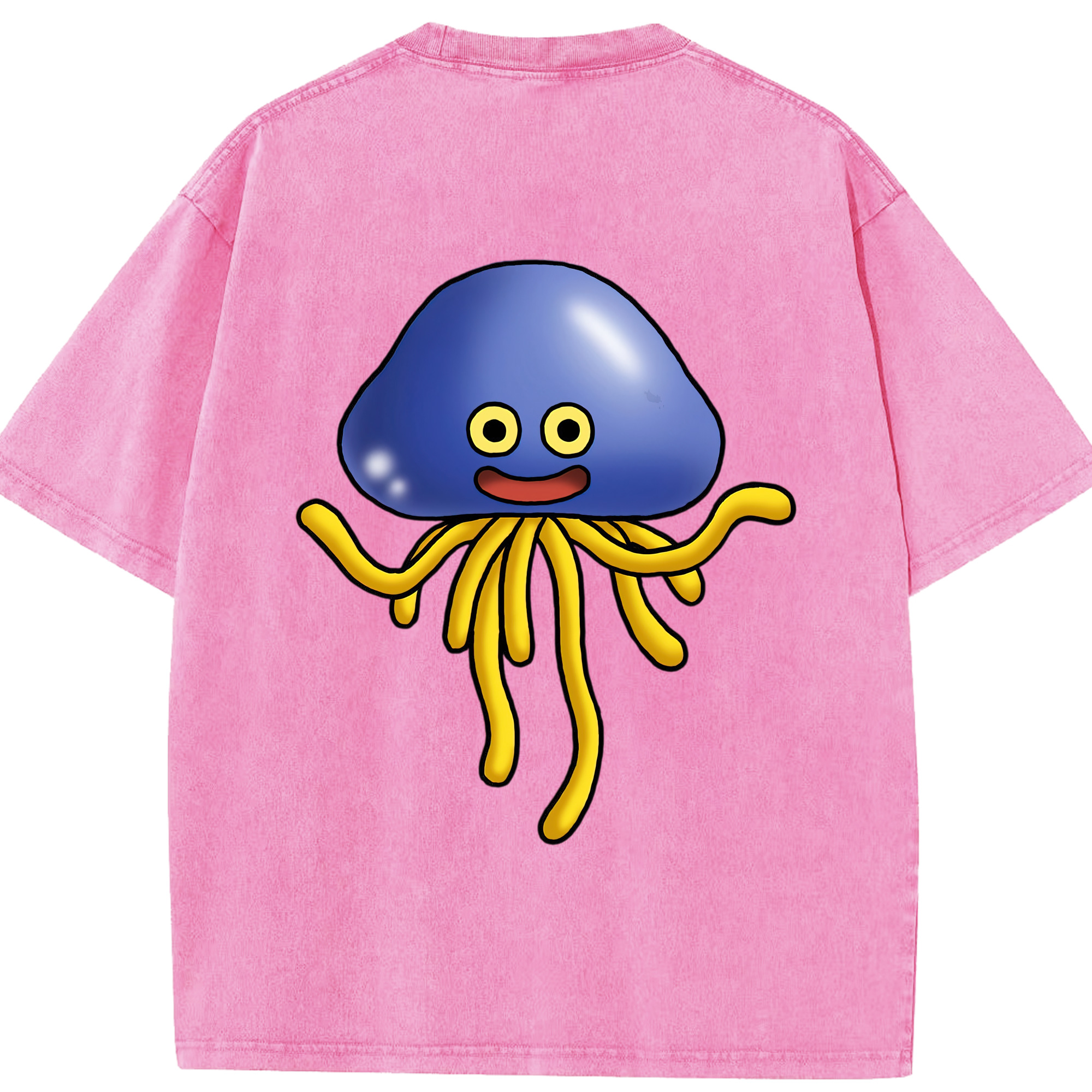 （画像用） ドラゴンクエスト Doragon Kuesuto Dragon Quest 綿100% ヴィンテージ風 半袖Tシャツ（背面プリント）
